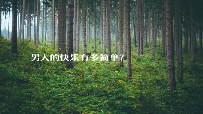 男人的快乐有多简单？